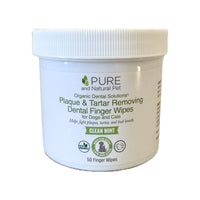 Pure & Natural Pet Dental Finger Wipes - Organic Pet Dental Care