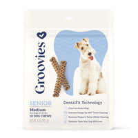 Groovies Senior Dog Dental Chews - 6oz Bag